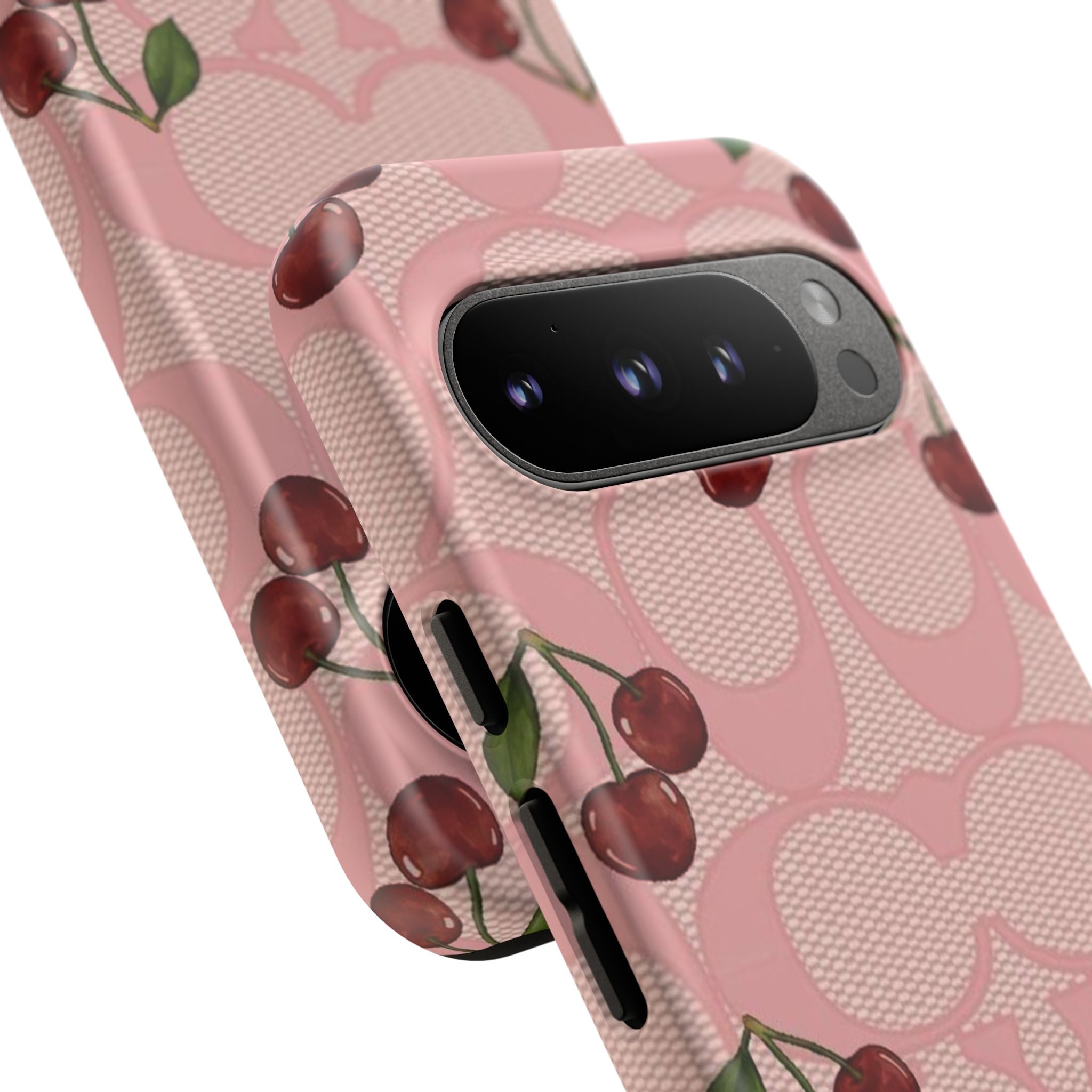 Cherry Pattern Magnetic Clear Impact Case | Phone Cover, Eco-friendly, Gift for Teens, Stylish Protection, Cherry Lovers