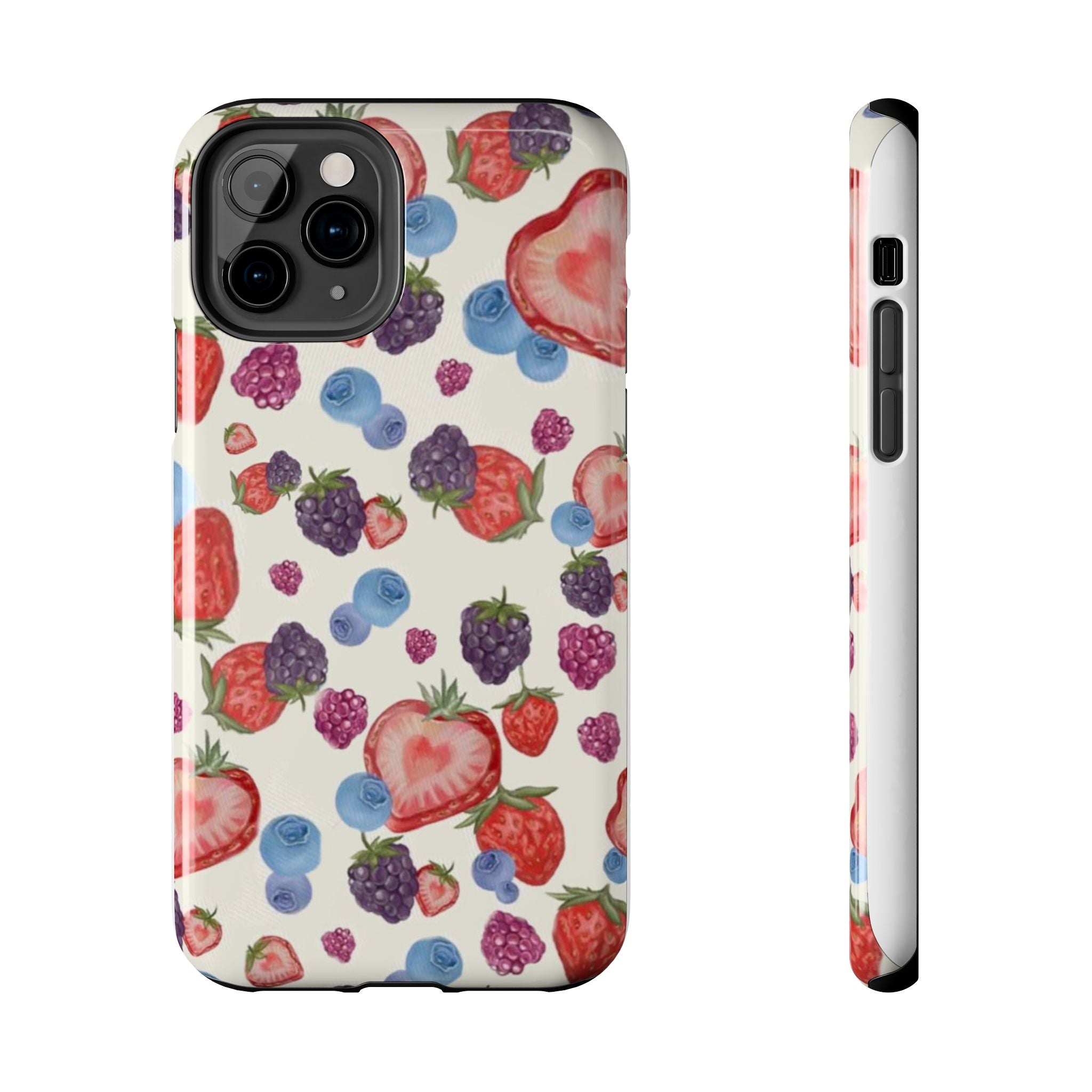 Vibrant Berry Pattern Phone Case | Tough Phone Cases, Floral Phone Cover, Berry Design, Gifts for Her, Summer Accessory