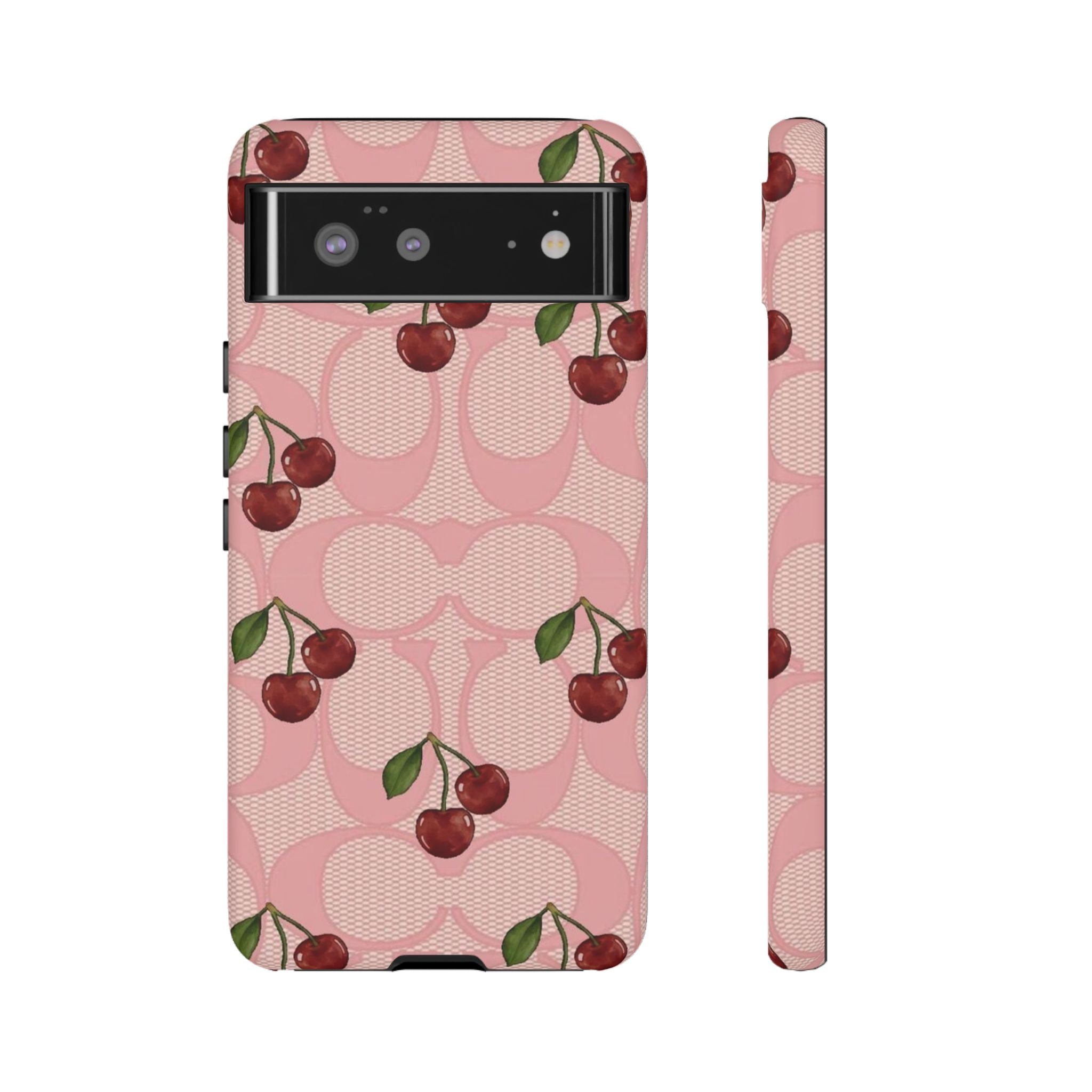 Cherry Pattern Magnetic Clear Impact Case | Phone Cover, Eco-friendly, Gift for Teens, Stylish Protection, Cherry Lovers
