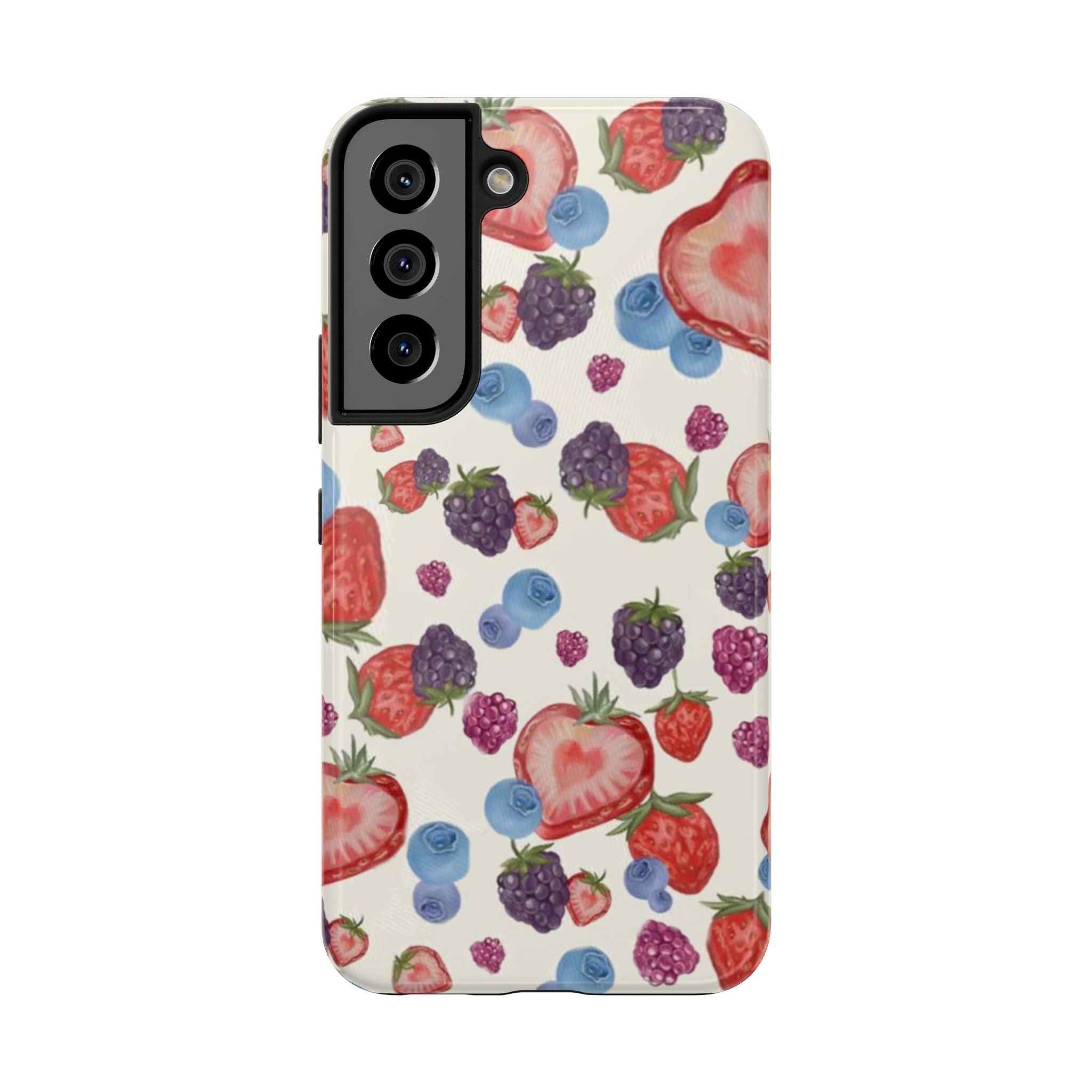 Vibrant Berry Pattern Phone Case | Tough Phone Cases, Floral Phone Cover, Berry Design, Gifts for Her, Summer Accessory