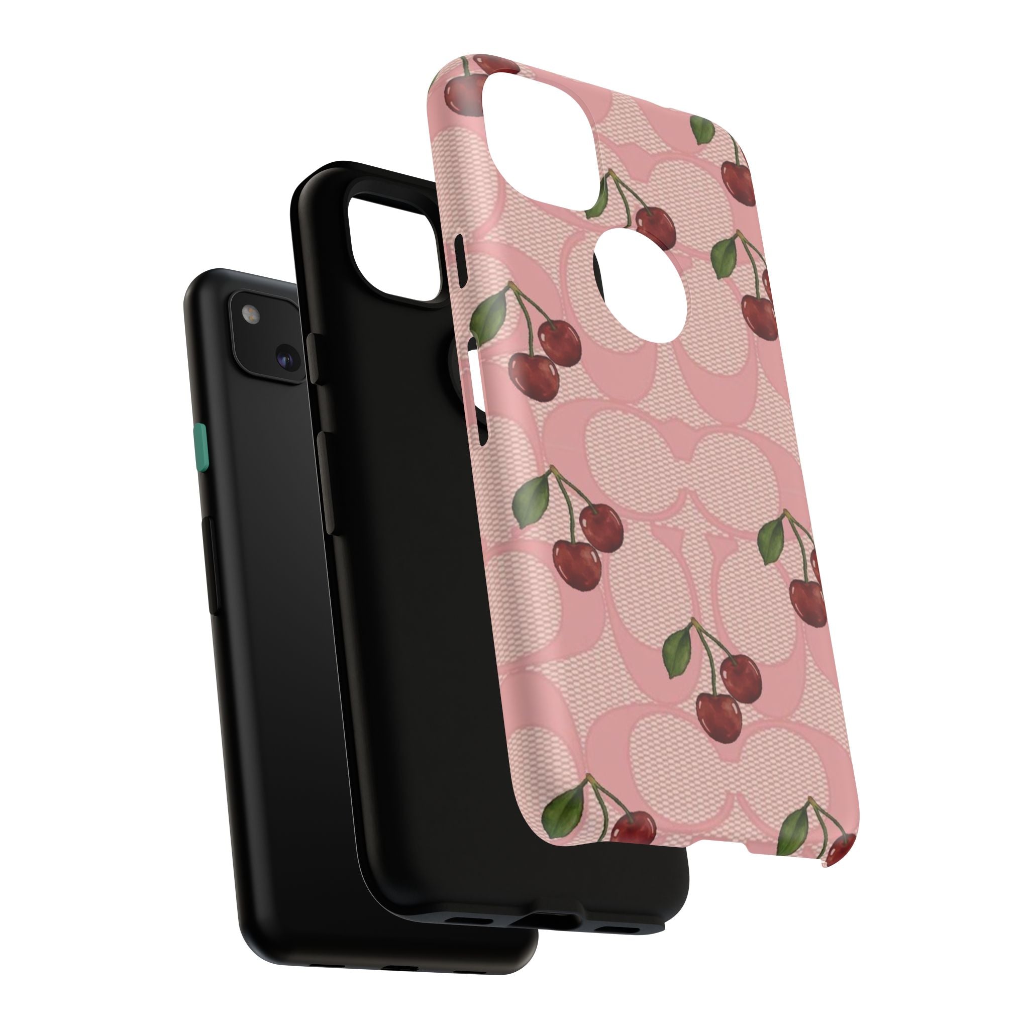 Cherry Pattern Magnetic Clear Impact Case | Phone Cover, Eco-friendly, Gift for Teens, Stylish Protection, Cherry Lovers