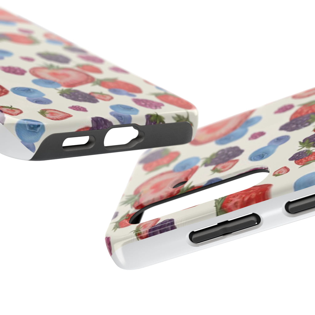 Vibrant Berry Pattern Phone Case | Tough Phone Cases, Floral Phone Cover, Berry Design, Gifts for Her, Summer Accessory