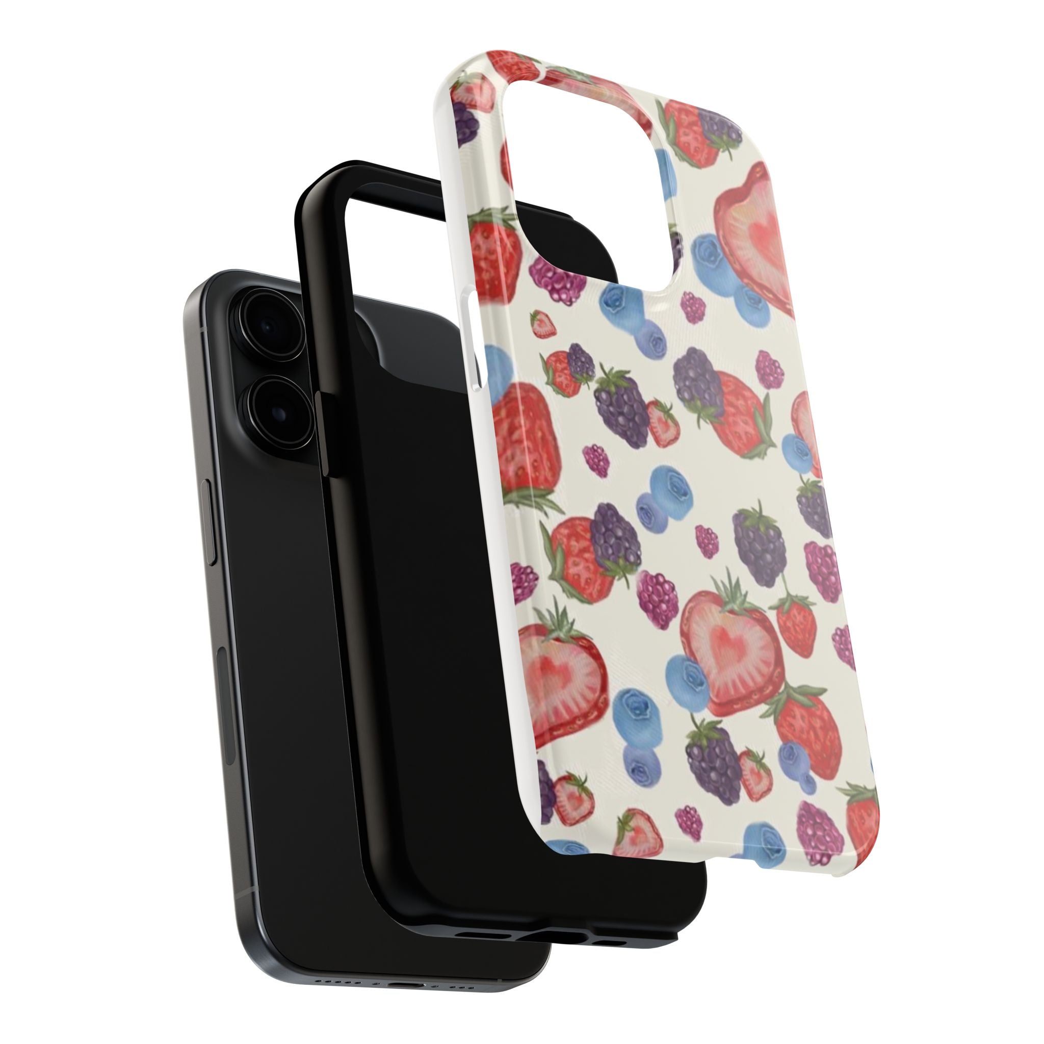 Vibrant Berry Pattern Phone Case | Tough Phone Cases, Floral Phone Cover, Berry Design, Gifts for Her, Summer Accessory