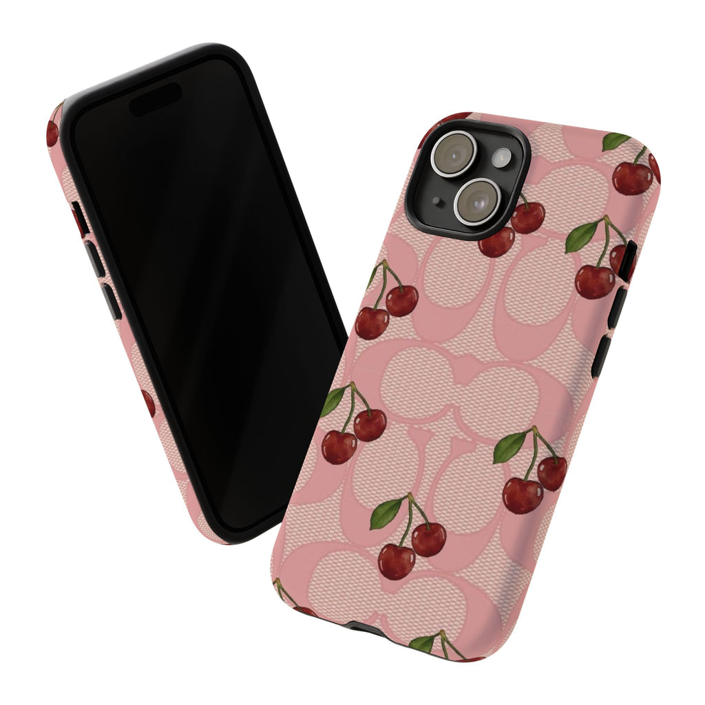 Cherry Pattern Magnetic Clear Impact Case | Phone Cover, Eco-friendly, Gift for Teens, Stylish Protection, Cherry Lovers