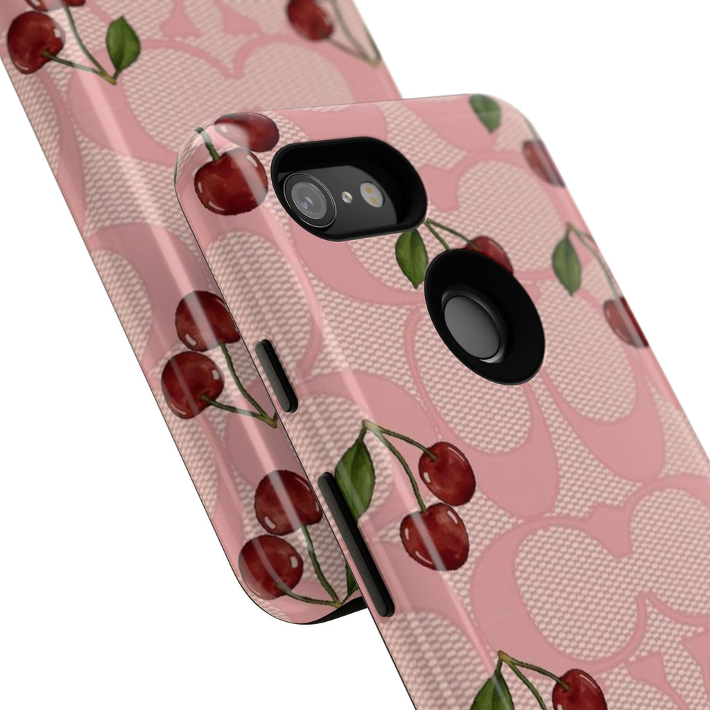 Cherry Pattern Magnetic Clear Impact Case | Phone Cover, Eco-friendly, Gift for Teens, Stylish Protection, Cherry Lovers