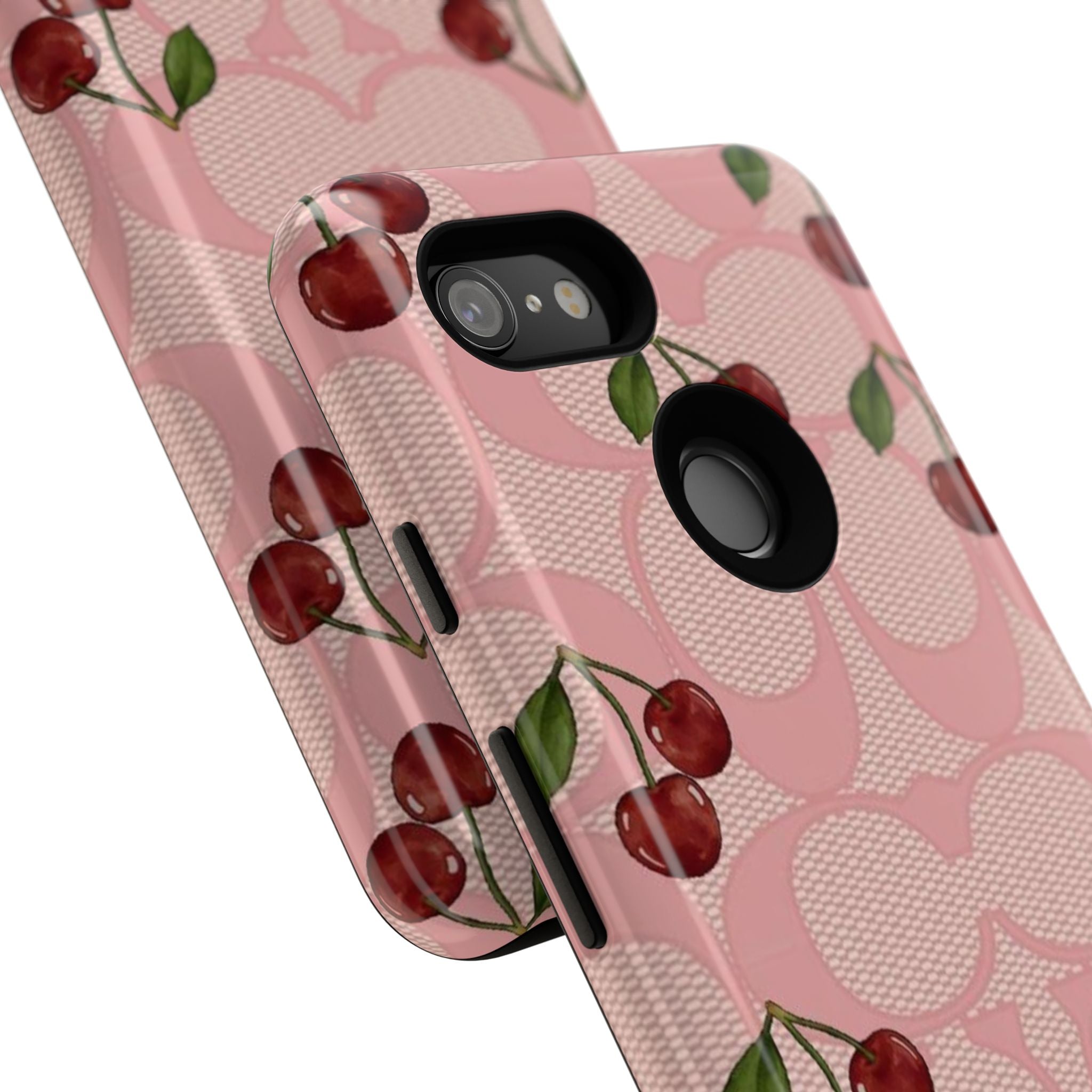 Cherry Pattern Magnetic Clear Impact Case | Phone Cover, Eco-friendly, Gift for Teens, Stylish Protection, Cherry Lovers