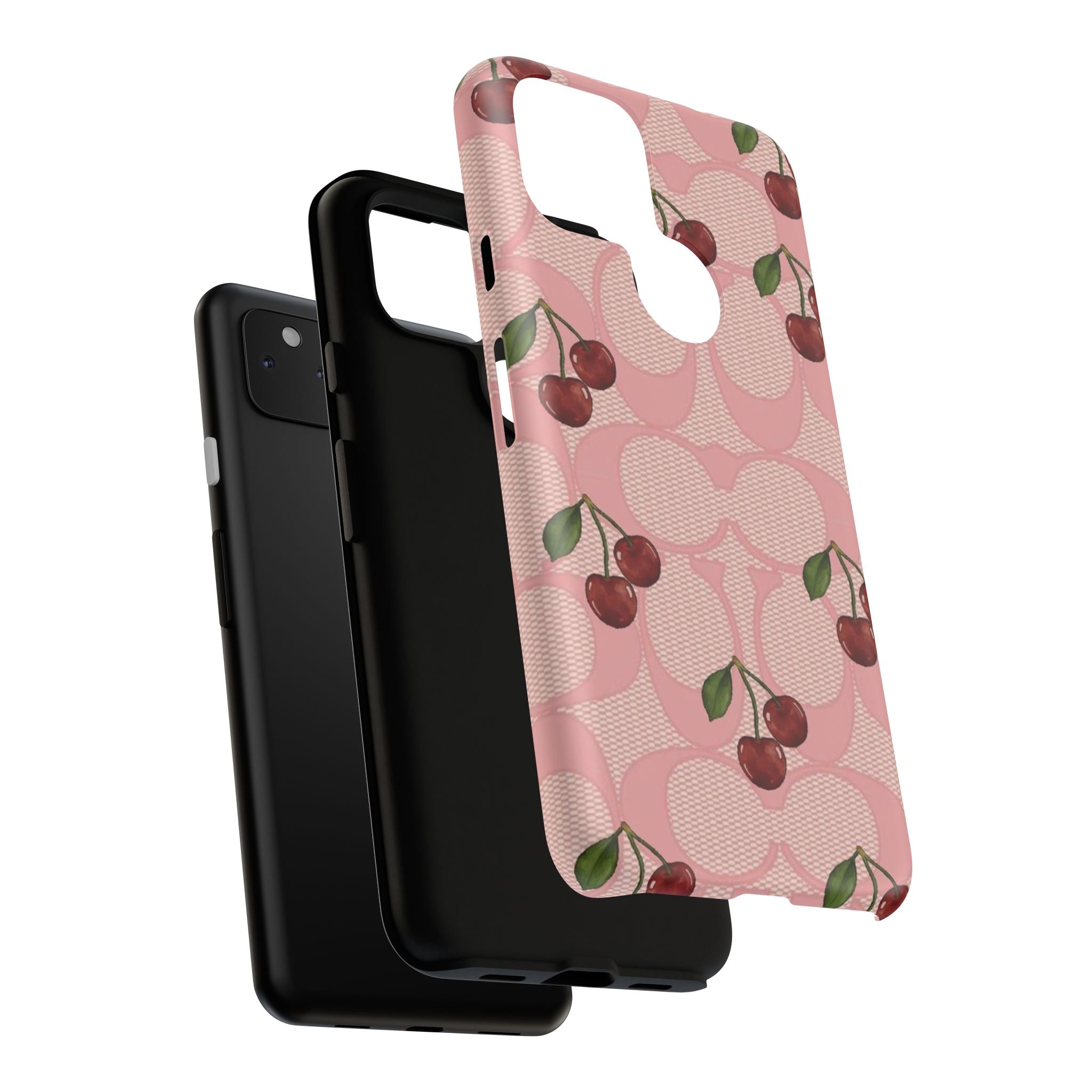 Cherry Pattern Magnetic Clear Impact Case | Phone Cover, Eco-friendly, Gift for Teens, Stylish Protection, Cherry Lovers