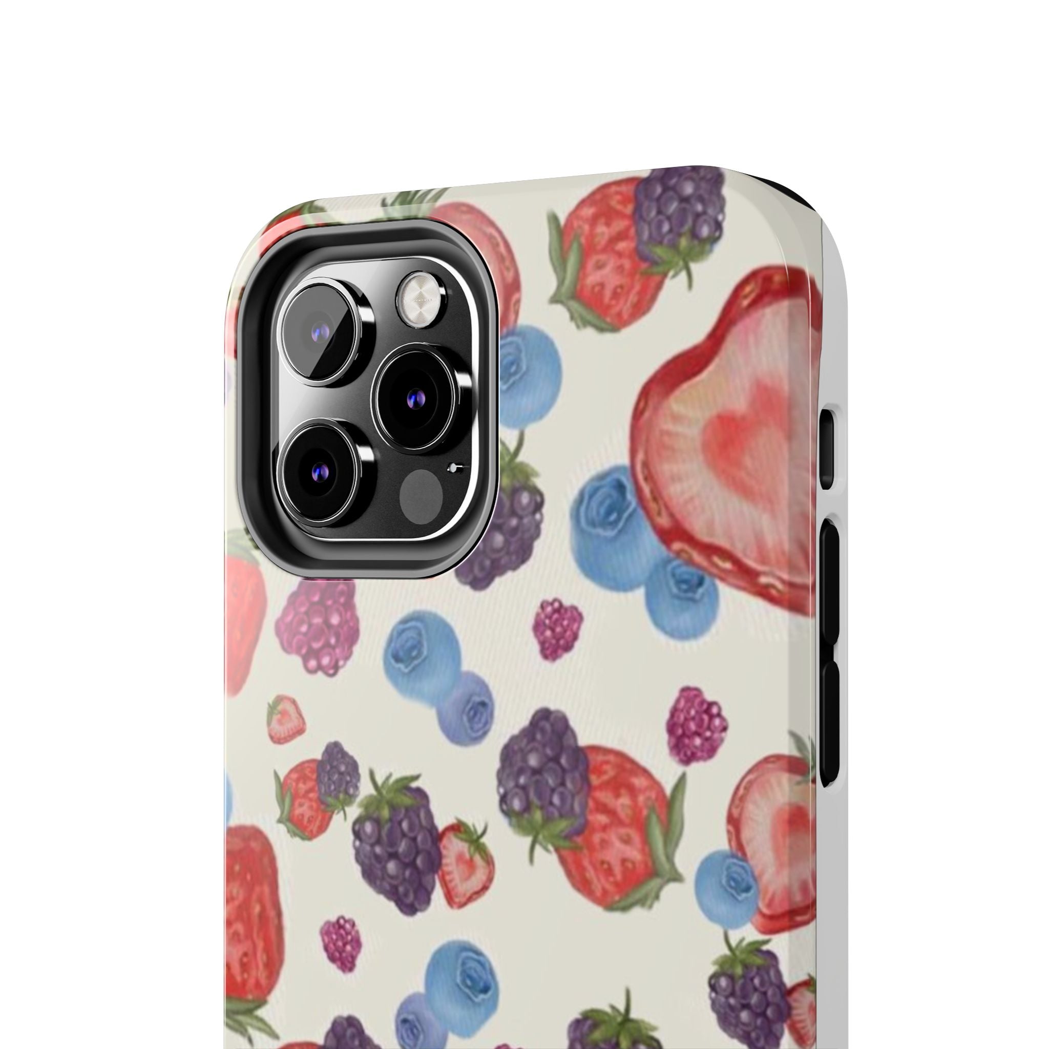 Vibrant Berry Pattern Phone Case | Tough Phone Cases, Floral Phone Cover, Berry Design, Gifts for Her, Summer Accessory