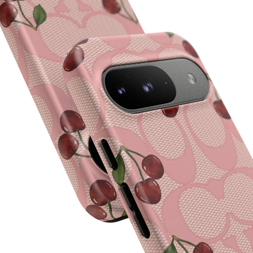 Cherry Pattern Magnetic Clear Impact Case | Phone Cover, Eco-friendly, Gift for Teens, Stylish Protection, Cherry Lovers