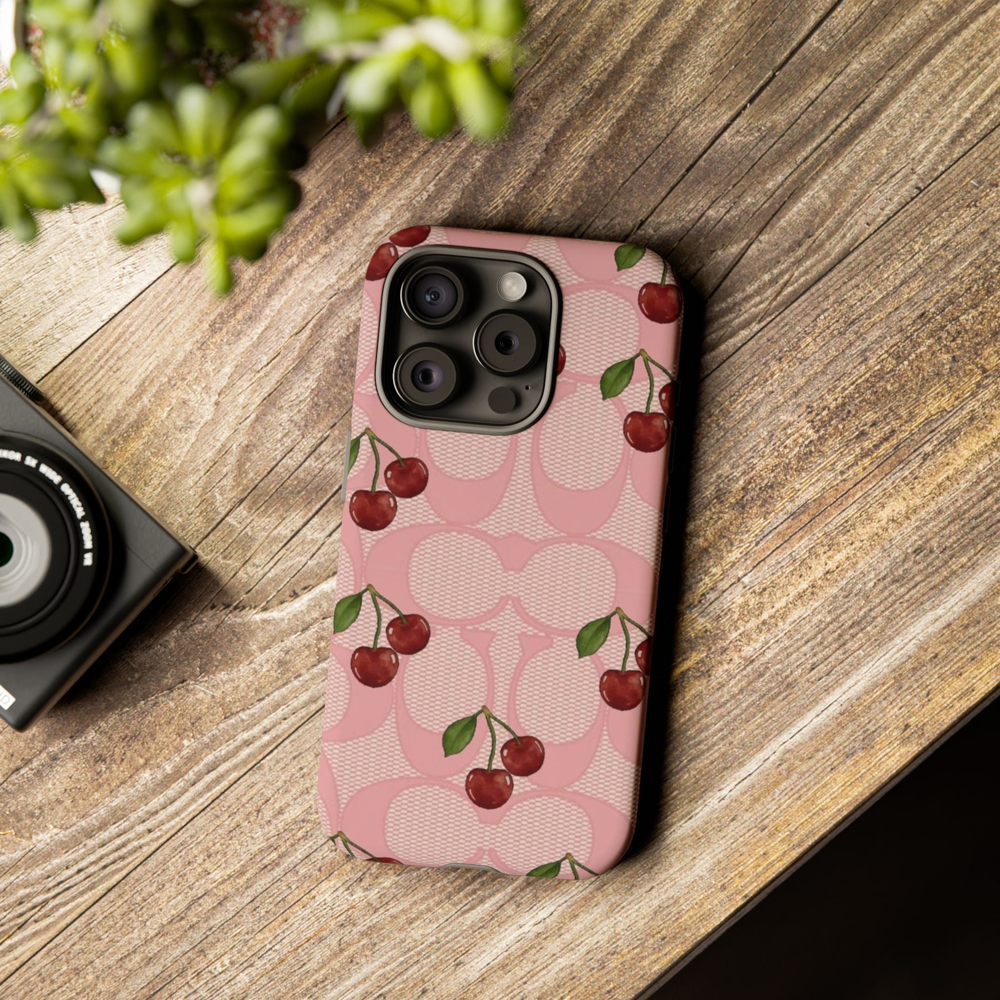 Cherry Pattern Magnetic Clear Impact Case | Phone Cover, Eco-friendly, Gift for Teens, Stylish Protection, Cherry Lovers