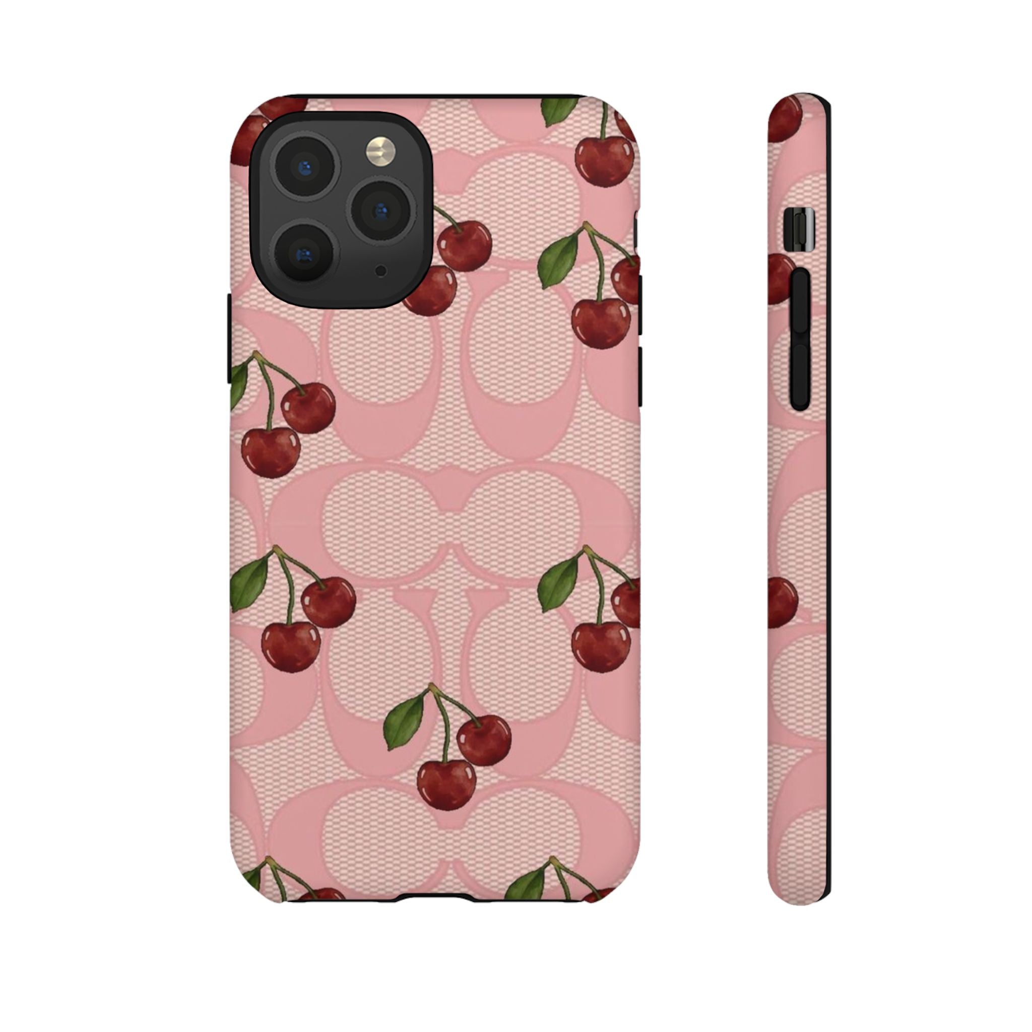 Cherry Pattern Magnetic Clear Impact Case | Phone Cover, Eco-friendly, Gift for Teens, Stylish Protection, Cherry Lovers