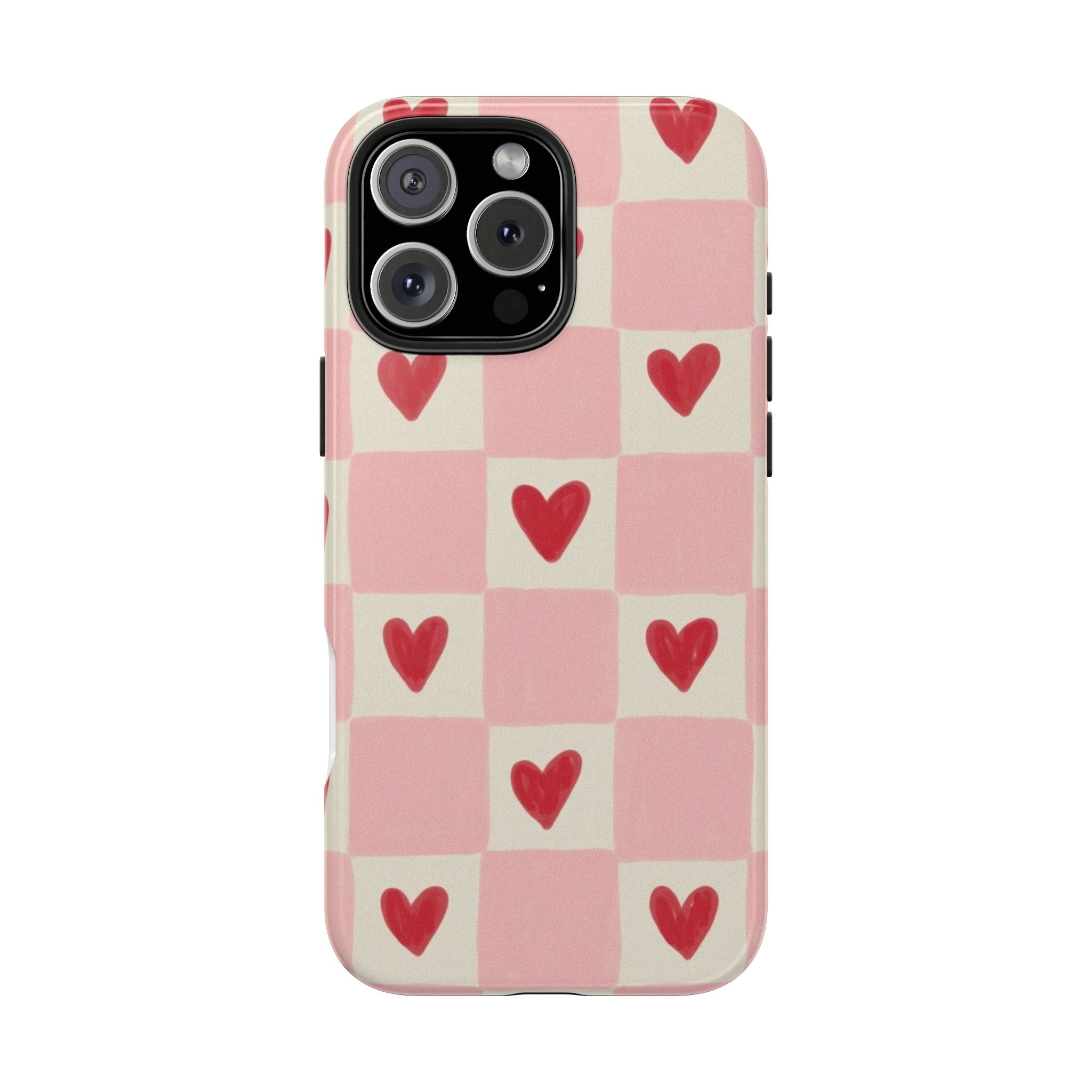 Love-Patterned Tough Phone Case, Heart Design for Essential Protection, Cute Gift for Her, Valentine's Day, Birthday, Everyday Use