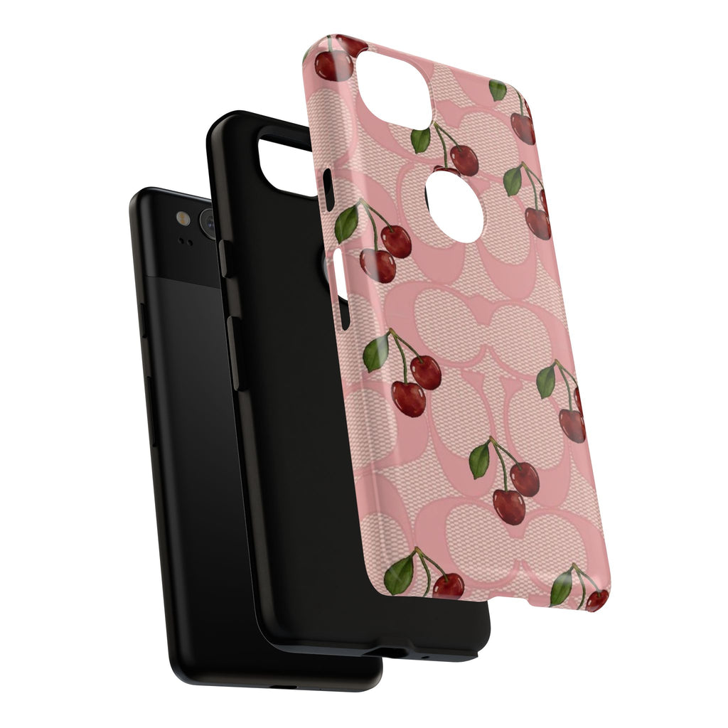Cherry Pattern Magnetic Clear Impact Case | Phone Cover, Eco-friendly, Gift for Teens, Stylish Protection, Cherry Lovers