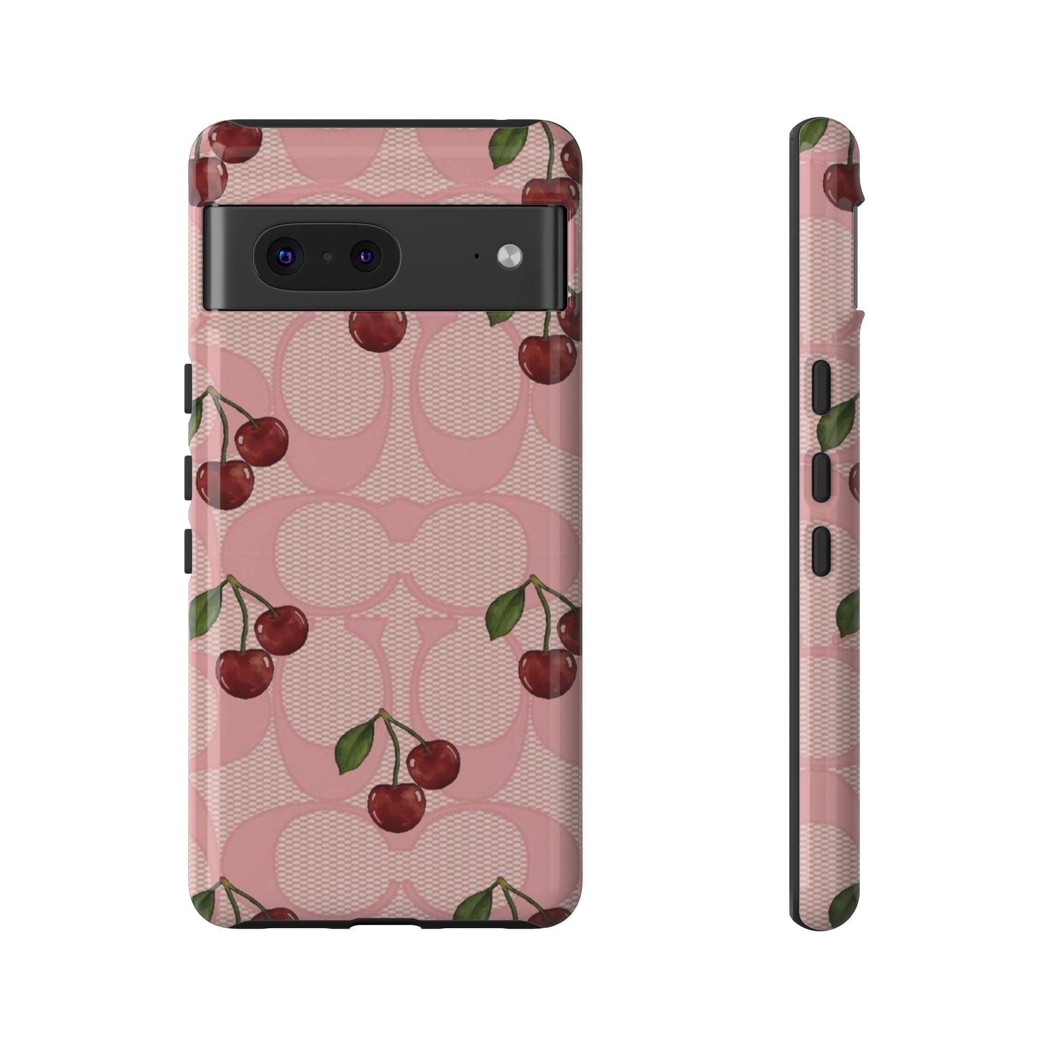 Cherry Pattern Magnetic Clear Impact Case | Phone Cover, Eco-friendly, Gift for Teens, Stylish Protection, Cherry Lovers